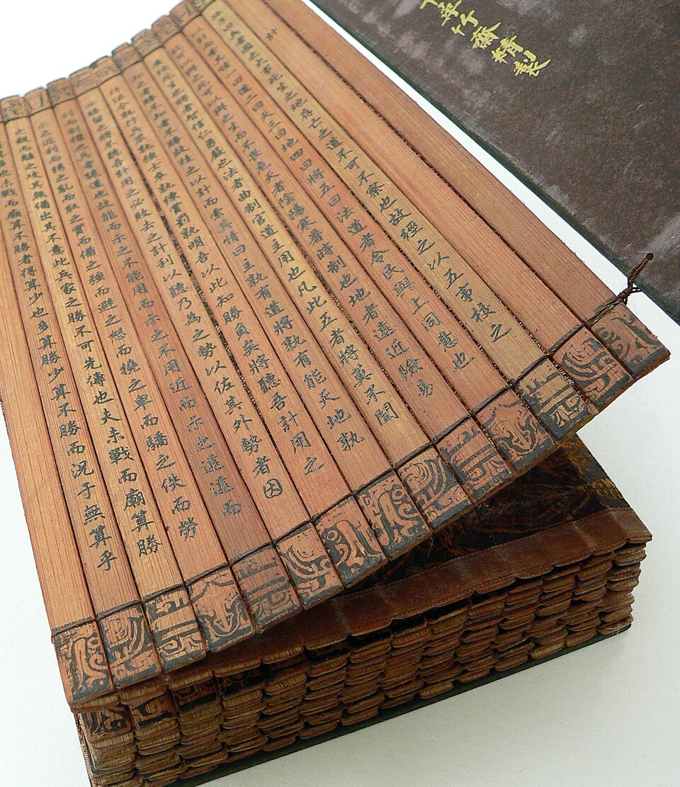 The Art of War written on traditional Chinese bamboo slips