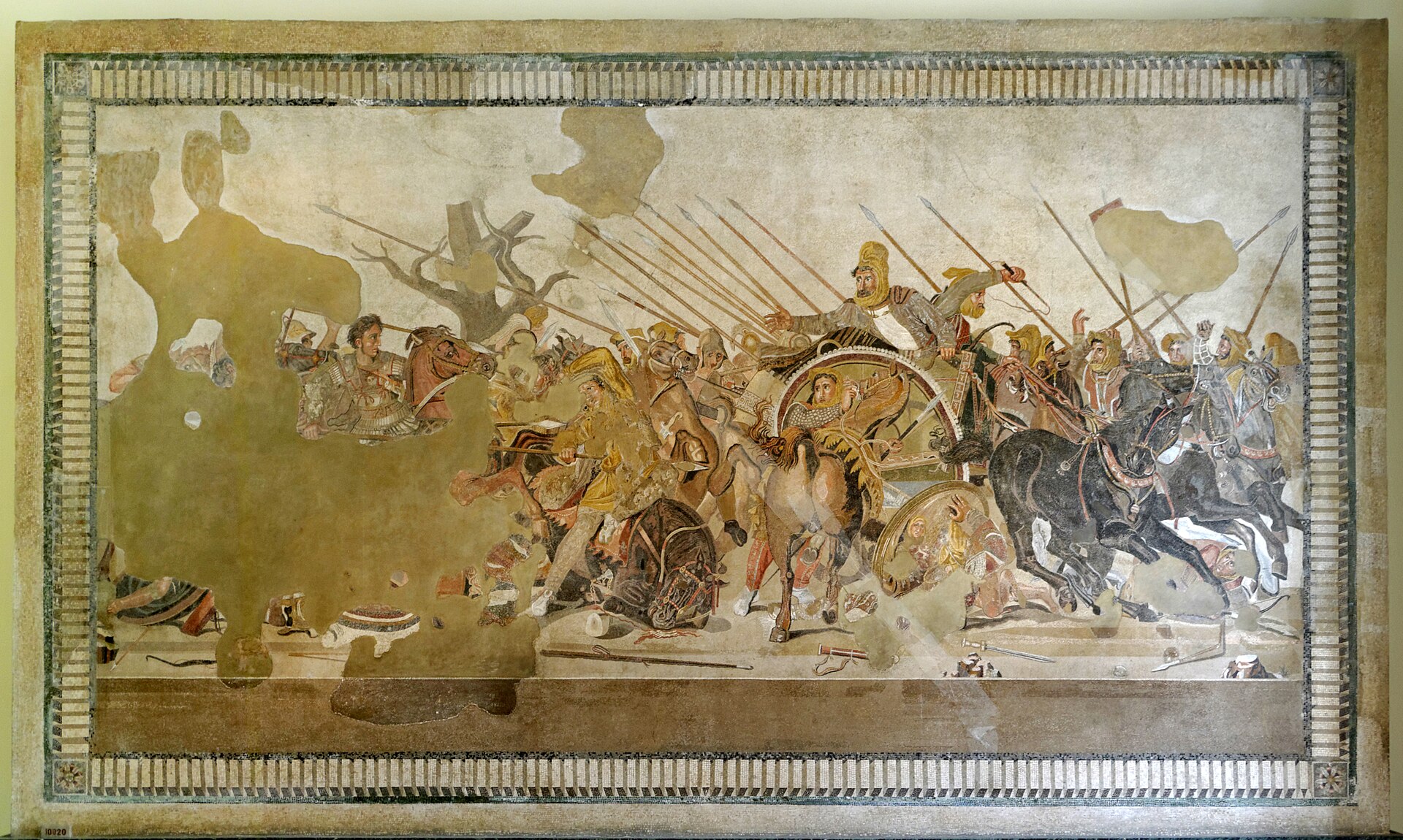 The Alexander Mosaic depicting Alexander the Great confronting Darius III