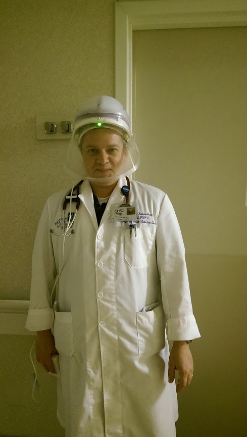 Mike in protective gear