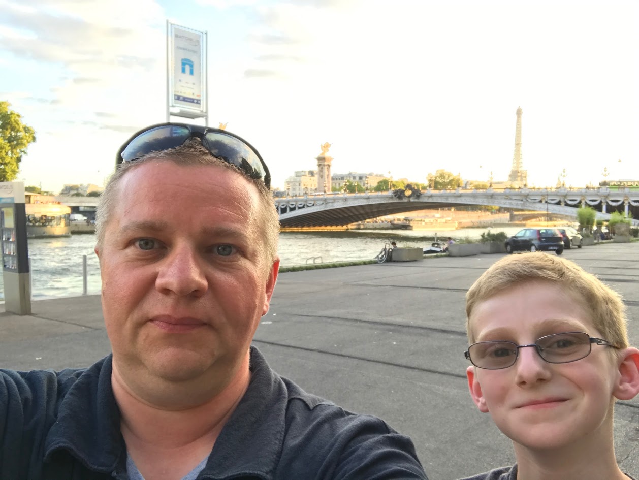 Alan and me along the Seine in Paris